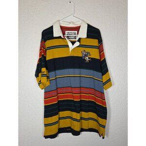 Cotton Traders A passion for Rugby Bulldog Short Sleeve Stripe Polo Shirt XL